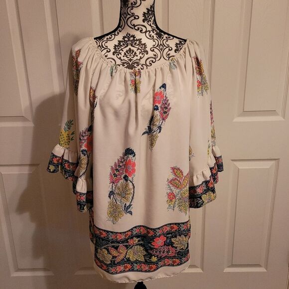 Yahada boho neon floral top - Picture 1 of 7